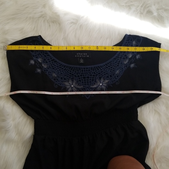 Sharon Couture black dress embroidered detail. S - Picture 8 of 8